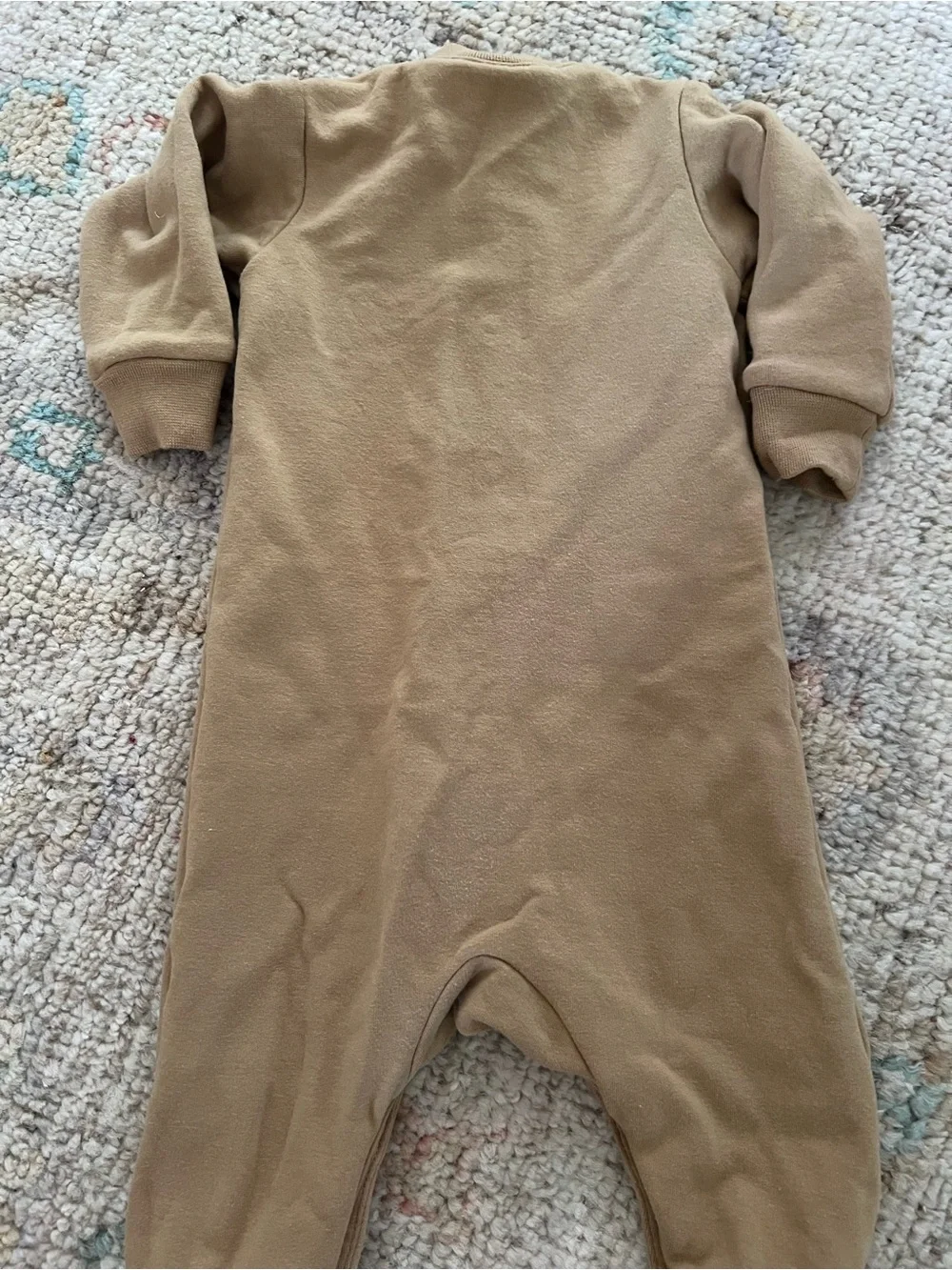 Quincy Mae Tan Button-Front Footie